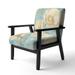 Designart "Bouquet Poppies On Paisley I" Upholstered Cottage Accent Chair - Arm Chair