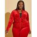 Plus Size Ruched Velvet Jacket