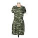 Old Navy Casual Dress - Mini Crew Neck Short sleeves: Green Print Dresses - Women's Size Large