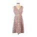 Eddie Bauer Casual Dress - Midi: Pink Marled Dresses - Women's Size X-Small