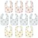Baby Bandana Drool Bibs 10-Pack and Teething Toys 10-Pack Made with 100% Organic Cotton Absorbent and Soft Unisex