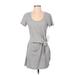 L Space Casual Dress - Mini Scoop Neck Short sleeves: Gray Print Dresses - Women's Size Small