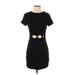 Shein Casual Dress - Mini Crew Neck Short sleeves: Black Print Dresses - Women's Size 4