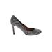 Ann Taylor Heels: Slip-on Stiletto Glamorous Gray Snake Print Shoes - Women's Size 8 - Round Toe