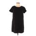 Rokoko by Dazz Casual Dress - Shift Crew Neck Short sleeves: Black Solid Dresses - Women's Size Medium