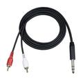 Andoer 1/4 Inch to Double RCA Stereo Audio Cable Gold Plated 4.9Ft TV CD DVD Player Amplifier Speaker Mixer Y Adapter