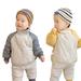 Godderr 2Pcs Kids Baby Boys Fleece Sweatshirt Jogger Pants Set 12M-10Y Infant Thick Warm Tracksuits Set Autumn Winter High Collar Toddlers Sweatsuit Sweatpants Outfit