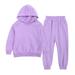 HAOTAGS 2 Piece Hoodie Tracksuit Set Activewear Sweatpant Set For Boys Girls Sweatsuit Purple Size 4-5 Years