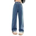 eczipvz Baby Girl Clothes Tollder Girl High Elastic Waist Flare Leg Pants Casual Long Wide Leg Pants Jeans Trousers (Blue 8-9 Years)