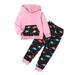 ASFGIMUJ Baby Girl Fall Outfits Two Pieces Pants Fall Cartoon Dinosaur Prints Tops Pants Long Sleeve Clothes Set Winter Clothes Baby Boy Fall Outfits Pink 6 Years-7 Years