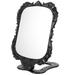 Black Vanity Mirror Travel Make up Retro Folding Makeup Foldable with Base Cosmetic Desktop