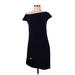 Halston Heritage Casual Dress - Sheath: Blue Solid Dresses - New - Women's Size X-Small