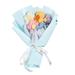 Artificial Flower Bouquet Vibrant Color Lovely Appearance Non-Fading Easy Maintenance No Odor Realistic Colorful Hand Woven Crochet Fake Flower Bouquet Party Supplies-Sky Blue