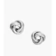 Fossil Outlet Women's Love Knot Stainless Steel Stud Earrings - Silver-Tone
