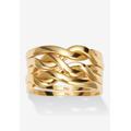 Women's 14K Yellow Gold-Plated 5 Piece Puzzle Ring by PalmBeach Jewelry in Gold (Size 6)