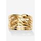 Women's 14K Yellow Gold-Plated 5 Piece Puzzle Ring by PalmBeach Jewelry in Gold (Size 7)