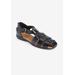 Wide Width Women's The Cooper Fisherman Flat by Comfortview in Black (Size 10 1/2 W)