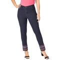 Plus Size Women's True Fit Stretch Denim Straight Leg Jean by Jessica London in Indigo Dot Geo (Size 26) Jeans