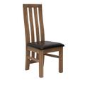 Homestyle GB Paris Oak and Dark Brown Leather Dining Chair (Sold in Pairs)