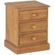Henbury Lacquered Pine Narrow Bedside Cabinet, 3 Drawers