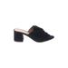 Halogen Mule/Clog: Slip-on Chunky Heel Casual Black Print Shoes - Women's Size 8 - Open Toe