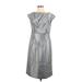 Chadwicks Casual Dress - A-Line: Gray Solid Dresses - Women's Size 8