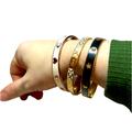 Coach Jewelry | Coach Bracelet | Coach Bangle Bracelets Set | Coach Gold Bracelets | Set Of 3 | Color: Black/White | Size: Os