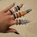 Zara Jewelry | 12 Various Dark Stone Boho Colorful Earthy Solid Elements Size 7/8 Rings | Color: Blue/Green | Size: Os