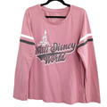 Disney Tops | Disney Parks Wdw Ringer Long Sleeve Shirt Cinderella Castle Womens Xl Nwt | Color: Gray/Pink | Size: Xl