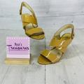 Michael Kors Shoes | Michael Kors Beige Nude Patent Leather Open Toe Pump High Heel Sandals Sz 5.5 M | Color: Brown | Size: 5.5