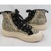 Zara Shoes | Nwt Zara Kids Animal Print Hi-Top Sneakers Kids Sz Us 2.5 / Eu 34 | Color: Black/Tan | Size: 2.5g