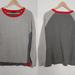 J. Crew Sweaters | J. Crew Crew Neck Sweater Red Gray Coloblock F6985 Cotton Snap Sides Medium | Color: Gray/Red | Size: M