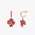 Kate Spade Jewelry | Kate Spade Scarlet Blooms Ruby Red Rose Pave Huggies Earrings, Rose Gold Nwt | Color: Gold/Red | Size: Os