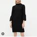 J. Crew Dresses | Nwt J.Crew Size 2 Black Ruffle Neck 365 Crepe Bell Sleeve Shift Dress | Color: Black | Size: 2