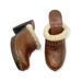 Nine West Shoes | Nine West Bestaround Brown Leather Sherpa Trim Clog Mule Heels Size: 9 | Color: Brown/Cream | Size: 9
