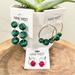 Nine West Jewelry | Nwt Nine West Colorful Green Gold Hoop Dangling Statement Earrings 70s 80s 90s | Color: Gold/Green | Size: Os