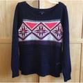 American Eagle Outfitters Sweaters | American Eagle Outfitters Wool Blend Fair Isle Sweater Blue Nordic Snowflake M | Color: Blue/White | Size: M