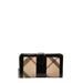 Burberry Accessories | Burberry Nova Check Long Wallet Beige Black Enamel Pvc Women's Burberry | Color: Black | Size: Os