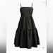 J. Crew Dresses | Jacquard Strappy Tiered Mini Dress J Crew | Color: Black | Size: 2