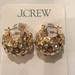 J. Crew Jewelry | J Crew Crystal Studded Huggie Hoop Dome Shape Earrings Gold Tone | Color: Gold | Size: Os