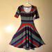Lularoe Dresses | Nwt Lularoe Color Block Argyle Geometrical Pleated Swift Dress Size Xs | Color: Green | Size: Xs