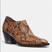 Coach Shoes | Coach Perri Caramel Snake Print Western Fashion Ankle Booties Short Pointed Toe | Color: Brown/Tan | Size: 8