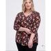 Torrid Tops | Nwt Torrid Tunic Blouse - Crinkle Floral Skulls Black Nwt Size 1 | Color: Red/White | Size: 1x