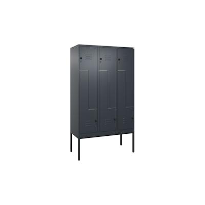 C+P Z-Spind Classic PLUS, Gestell, 6 Abteile, HxBxT 212x120x50cm, Sicherheitsdrehriegel, Anthrazit von PROREGAL Image