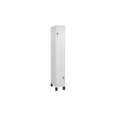 C+P Z-Spind Classic PLUS, Füßen, 2 Abteile, HxBxT 195x30x50cm, Sicherheitsdrehriegel, Verkehrsweiß von PROREGAL Image