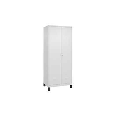 C+P Doppel-Spind Classic PLUS, Füßen, 2 Abteile, HxBxT 195x80x50cm, Zylinderschloss, Verkehrsweiß von PROREGAL Image