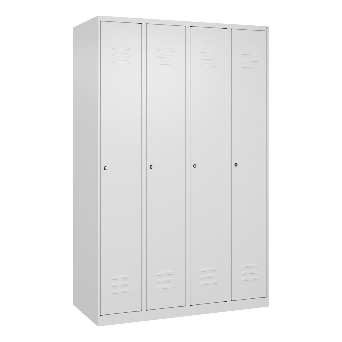 C+P Spind Classic PLUS, 4 Abteile, HxBxT 185x120x50cm, Zylinderschloss, Verkehrsweiß von PROREGAL Image