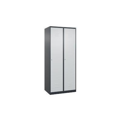 C+P Spind Classic PLUS, 2 Abteile, HxBxT 185x80x50cm, Zylinderschloss, Anthrazit/Hellgrau von PROREGAL Image