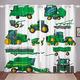 Blackout Curtains Bedroom Green Crane Tractor Print 3D Super Soft Thermal Insulated Curtains Blackout Eyelet Blackout Curtains For Living Room 2 Panels 280 X 180 Cm - Kitchen Hotel Children'S Room
