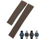 EZZON 20mm 22mm Rubber Silicone Watch Strap Black Blue Brown Watch Bands for Tag Heuer CARRERA AQUARACER F1 Diving Waterproof Bracelet (Color : Brown without buckle, Size : 22mm)